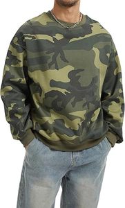 Sudaderas de Última Moda para Hombre, con Hombros Caídos, Estampado de Camuflaje, Talla Grande, Tejidas, Gruesas, Holgadas, para Otoño - Product Image 2