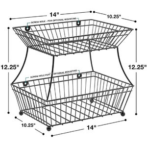 <b>Large</b> Capacity Kitchen <b>Basket</b> for Holding Mixed Seasonal Fruits Greens and Pantry Ready Ingredients Neatly - Product Image 6