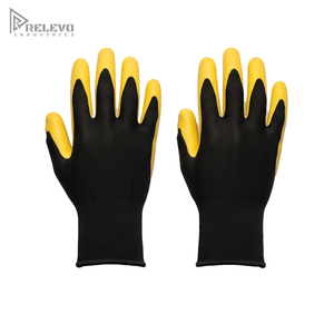 Custom Heavy Duty Latex Coated <b>Gloves</b> Non-Slip Crinkle Latex Coated Palm Seamless <b>Knit</b> Elastic Wrist Garden Work <b>Gloves</b> - Product Image 1