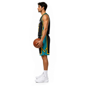 Conjunto de Uniforme de Baloncesto Personalizado de Secado Rápido, 100% Poliéster, de Alta Calidad, para Entrenamiento, Ropa de Baloncesto para Hombre - Product Image 2
