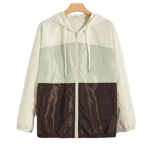 Veste coupe-vent légère personnalisée à blocs de couleur pour homme, résistante à l'eau, pour le sport en extérieur, avec fermeture éclair intégrale et logo frontal - Product Image 4