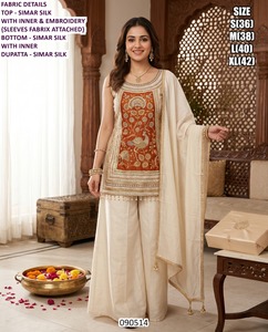 Kurti Tradicional de Fiesta para Mujer, de Secado Rápido y Largo hasta el Suelo, Marca Mehfil Magic - Product Image 3