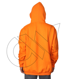 Sudadera de Forro Polar con Capucha y Cremallera para Hombre, Color Naranja, con Estampado de Letras Verdes en las Mangas, Corte Regular, Estilo Casual, Tejido de Punto, Precio de Fábrica - Product Image 2