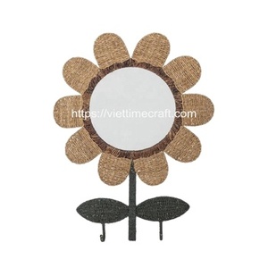 Adorable forme jonc de mer miroir décoration murale Design traditionnel Vintage Art Home Decor vente en gros de l'artisanat du Vietnam - Product Image 5