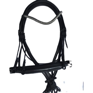 บังเหียนหนังบุนวมนุ่มพร้อมแถบคิ้วตกผลึกและส่วนจมูกหนังสิทธิบัตรผู้ผลิต - Product Image 3