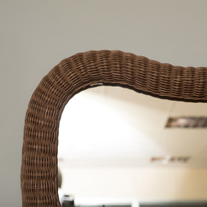 Timeless Rattan Irregular Wall <b>Mirror</b> Natural Wicker Frame Decorative <b>Hanging</b> <b>Mirror</b> Bohemian Home Decor Accent For Hotel - Product Image 4