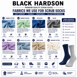 Chaussettes de travail unisexes, hauteur genou, 200 GSM, coton polyester, violet, tricot sans couture, évacuation de l'humidité, logo jacquard personnalisé, hôpital - Product Image 2