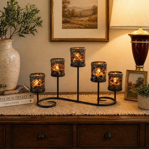 Elegante Candelabro de Hierro con Tres Velas, Decoración para el Hogar y Bodas, Juego de Portavelas Único M.F. EXPORTACIONES INTERNACIONALES - Product Image 6