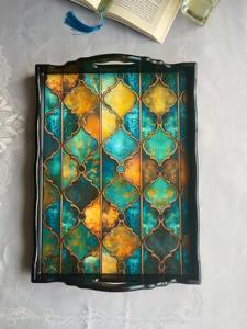 Plateau en bois imprimé pour fête de remise des diplômes, plateau en bois imprimé pour l'affichage de diplômes et de photos, ensemble de plateaux de service en gros - Product Image 6