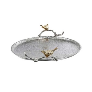 Plateau ovale en acier inoxydable de qualité supérieure avec élégantes poignées dorées pour la décoration moderne de la cuisine et de la table - Product Image 6