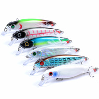 Leurre dur Laser Scale Minnow 8,6 cm 9,1 g avec hameçon triple à plumes pour la pêche au bar et au culter