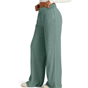 New Arrival High Style Vintage Women Flare Pants Plus Size 100% Cotton <b>Elastic</b> Waist High Waist Breathable Quick Dry - Product Image 3