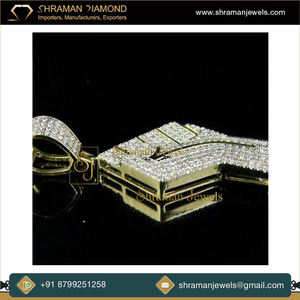 Pendentif Symbole de Paix GIVRÉ en Argent 925 Plaqué Rhodium pour Homme, Style Hip Hop, Design Unique et Tendance, Bijoux SHRAMAN DIAMOND - Product Image 3
