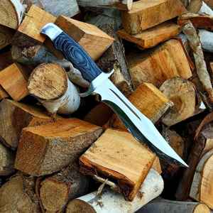 Couteau de chasse à lame fixe Product Palace LLC, couteau à dépecer en acier à haute teneur en carbone avec manche en bois, couteaux de chasse, cadeau pour lui - Product Image 1