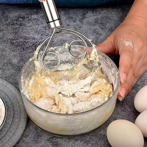 Premium Stainless Steel Dough Whisk Food Grade Dutch Style <b>Bread</b> Dough <b>Mixer</b> with Steel Handle for Baking Mixing Blending - Product Image 6