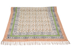 Tapis en coton faits à la main à motifs floraux, tissage plat traditionnel imprimé au bloc, pour la décoration intérieure de bars, salons et chambres - Product Image 4
