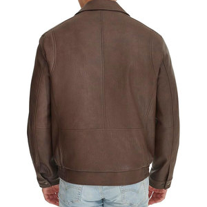 Custom Men's Genuine Leather <b>Canvas</b> <b>Jacket</b> with Front Logo Wholesale Casual Style for Winter Season OEM Service Available - Product Image 3