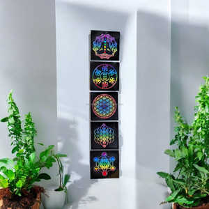 Posavasos de obsidiana negra de calidad superior a granel, pegatina 3D de Geometría Sagrada, placas decorativas para el hogar Feng Shui talladas, Material de piedras preciosas - Product Image 6