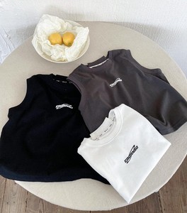 Débardeur décontracté uni 100 % coton sans manches, écologique et à séchage rapide pour garçons et petites filles - Product Image 3