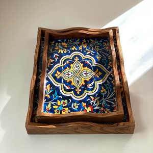 Bandeja de Madera de Mango Indio y Acacia, Ecológica, Pulida, Natural, Rectangular, para Servir, Decoración del Hogar, Estilo Vintage, para Cocina y Restaurante - Product Image 6