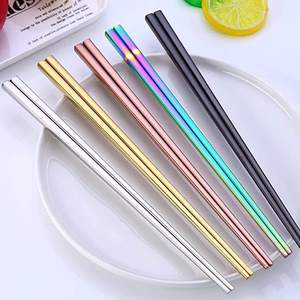 Palillos de Titanio de Color Personalizado, Palillos Coreanos Chinos de Acero Inoxidable 304 para Sushi, Vajilla Reutilizable - Product Image 5