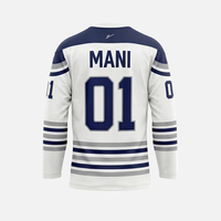 Jersey Hoki Es Kustom Berkualitas Tinggi OEM, Pakaian Olahraga Unisex, Nama Tim Dicetak Sublimasi, Seragam Hoki untuk Dewasa