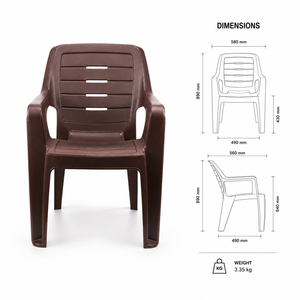 Modern Plastic SUMO STRIPE <b>Stackable</b> <b>Outdoor</b> <b>Chair</b> Apartment Villa Home Office Living Room Hotel School Bar Park Hospital Use - Product Image 3