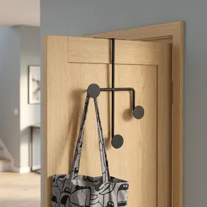 Modern Metal <b>Over</b> <b>Door</b> <b>Hook</b> Rack Musical Note Design Hanging Organizer Space Saving Storage Holder for Bedroom Bathroom Entryway - Product Image 4