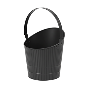 Gallon Galvanized Iron Modern Black Powder Coated Fireplace Ash Coal <b>Bucket</b> <b>Lid</b> Can Indoor Use - Product Image 6