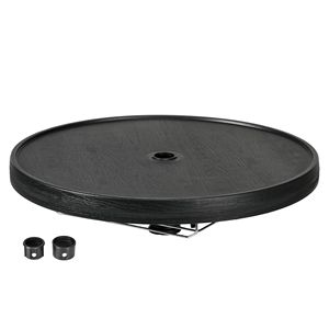 Tavolino da spiaggia nero da 23,5 pollici con portabicchieri e portasciugamani pieghevole - Product Image 1