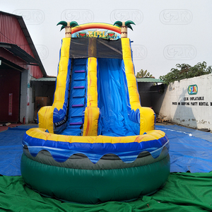40ft <span class=keywords><strong>Inflatable</strong></span> <span class=keywords><strong>Tiki</strong></span> đá cẩm thạch đảo nước lặn trượt - Product Image 2