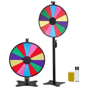 Ruota della Fortuna da 24 Pollici con Altezza Regolabile, Lavagna Cancellabile a Secco, 2M, 14 Slot e Supporto per Feste - Product Image 1