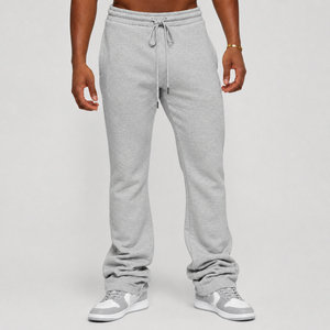 Men Flare Sweatpants Custom Made Casual <b>Trousers</b> <b>with</b> Soft Fabric <b>Elastic</b> <b>Waist</b> and Stylish Bell Bottom Fit for Everyday Fashion - Product Image 2