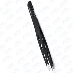 Produit de soin personnel beauté, pince à épiler pour sourcils en acier inoxydable de haute qualité, logo personnalisé, pointes inclinées et droites - Product Image 2