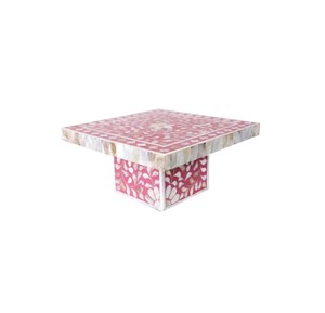 Magnifique support à gâteau en nacre, élégante assiette carrée sculptée en coquillage pour les réceptions de thé et les banquets de luxe - Product Image 3