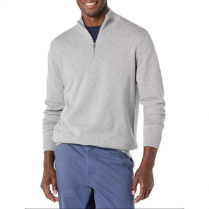 Custom Knitted <b>Sweater</b> Winter Half Zip <b>Sweater</b> Branded <b>Men's</b> Clothing Pullover Long Sleeve Knit Wear - Product Image 4