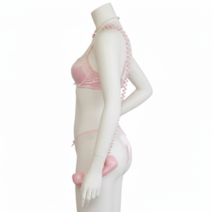 Ensemble soutien-gorge et caraco de sport côtelé sans armatures, sexy et élégant, pour femmes, avec effet minimisant pour poitrines généreuses, grande taille - Product Image 1