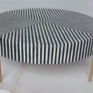 Explorez des tables basses uniques en incrustation d'os Style intemporel pour la vie moderne - Product Image 1