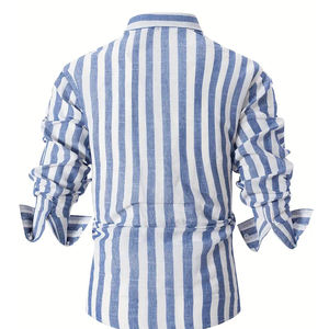 เสื้อเชิ้ตผู้ชายแบบทางการ ผ้าฝ้ายทวิล 100% ทรงเข้ารูป แขนยาว สำหรับธุรกิจและสำนักงาน รับทำโลโก้ตามสั่ง ผู้ผลิต OEM ระบายอากาศได้ดี - Product Image 5