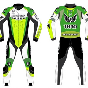 Mono de Cuero de Vaca/Canguro MotoCP Ramaha Racing, Traje de Protección Avanzada para Pista y Calle, Hecho a Medida - Product Image 1