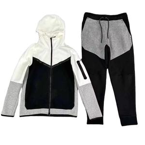 Ensemble de survêtement 2 pièces pour homme, 100% polyester/coton, avec logo personnalisé, respirant, coupe ample, vente en gros OEM - Product Image 3