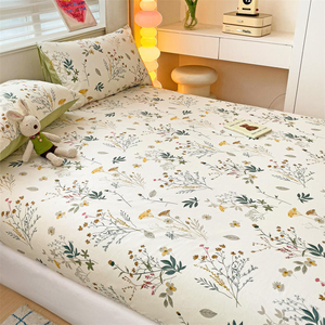 Home Textile Luxury Soft <b>Flat</b> <b>Fitted</b> <b>Sheet</b> Sets 100% Cotton Fabric 4 Piece Bed <b>Sheet</b> Set - Product Image 1