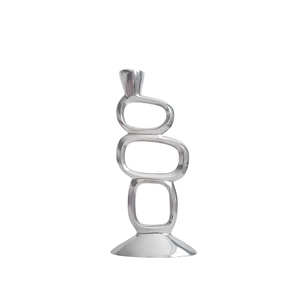 เชิงเทียนตกแต่งดีไซน์ใหม่ สีเงินด้าน สำหรับตกแต่งบ้าน ทำจากอลูมิเนียมหล่อ งานแฮนด์เมด รับสั่งทำตามแบบ - Product Image 1