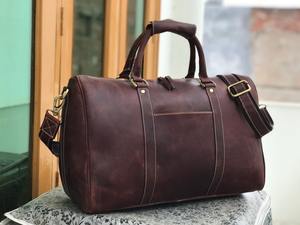 <b>Cabin</b> Size Genuine Leather Duffle <b>Bag</b> Vintage Weekender Travel <b>for</b> <b>Men</b> Women Large Capacity Carry-on Luggage Portable - Product Image 3