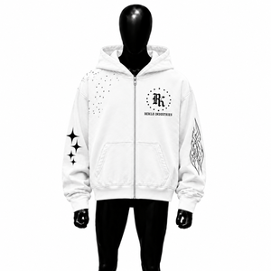 Sweat-shirt à capuche blanc surdimensionné pour homme, style streetwear, en coton tricoté, avec poches, coupe classique, pour l'automne, pull unisexe urbain - Product Image 1