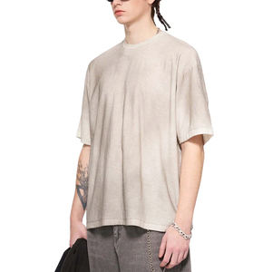 T-shirt Homme Personnalisé 100% Coton Effet Vieilli Délavé par Pulvérisation Manches Courtes Style Vintage Technique de Lavage à l'Acide Numérique Coupe Oversize - Product Image 5