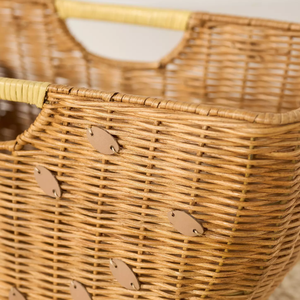 Stunning Water Melon <b>Large</b> Natural Rattan Wicker <b>Storage</b> <b>Basket</b> Toddler Room Furniture Children Toy Laundry <b>Basket</b> Wholesale - Product Image 3