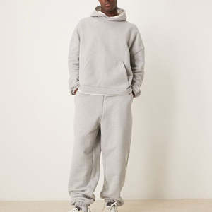 Sudadera con capucha y cremallera unisex extragrande de corte holgado, pantalones jogger de forro polar de alta calidad, estilo urbano de invierno, transpirable, novedad 2026 - Product Image 2