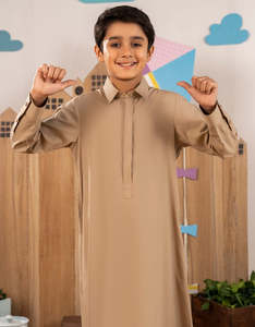 Túnica Thobe para Niños, Ropa Musulmana Islámica, Túnica Árabe Tradicional para Eid, Manga Larga, Caftán Infantil Hasta el Tobillo, por Aa Impex - Product Image 5