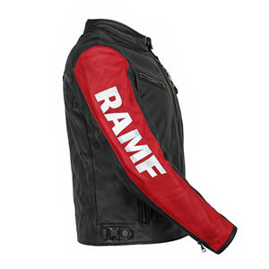 Chaqueta de Motociclista de Cuero Vacuno Personalizada para Hombre, Talla Grande, con Protección, Impermeable, Transpirable, con Bolsillos con Cremallera para Motociclistas - Product Image 3